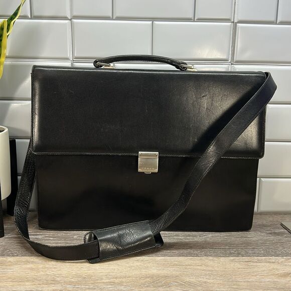 *5123 Coach black leather briefcase - Picture 12 of 13